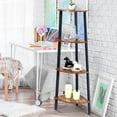 thumbnail image 2 of Giantex 4-Tier Industrial Corner Shelf, Ladder Bookcase w/Adjustable Leveling Feet, Display Rack for Home, Black, 2 of 8