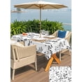 thumbnail image 5 of Outdoor Tablecloth with Umbrella Hole for Patio/Picnic/Party/Camping, Black Grey Botanical Waterproof Table Cloth Rectangle Table Cover Washable, Watercolor Spring Floral Summer Leaf (54"x 80"), 5 of 8