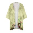 thumbnail image 3 of Puntoco Abrigo Cárdigan De Manga Abullonada Con Estampado Floral Para Mujer Blusa Suelta De Gasa Para Cubrir Blusas Informales Liquidación Puntoco Puntoco-1, 3 of 4