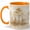 Orange, variant on Misty Mountain Forest Coffee Mug, Minimal Nature Mug, Outdoor Hiking Birthday Christmas Gift, Beige Gold Pine Tree Lake Landscape Art, 11 oz White Ceramic Coffee Cup Gift for Tea