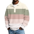 thumbnail image 1 of Ceisia Men's Vintage Waffle Knit Polo Sweater | Loose Drop-Shoulder Color Block Striped Long Sleeve Pullover Gifts, 1 of 5