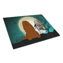 Caroline's Treasures Halloween Scary Caucasian Shepherd Dog Glass Cutting Board Large