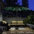thumbnail image 4 of Villacera 9' LED Lighted Outdoor Solar Powered Patio Umbrella with 8 Steel Ribs, Forest Green, 4 of 11
