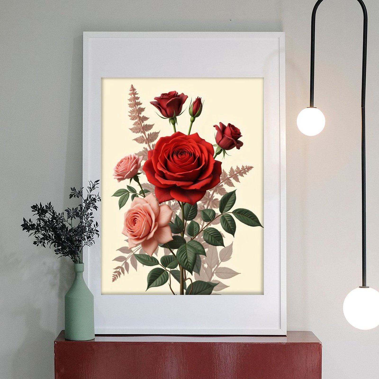 Diamond Art Kits for Adults - 5d Red And Pink Roses Bouquet Artwork Diamond Painting for Adults, Diamond Art for Adults Beginners, Diamond Painting Kits for Adults for Home Wall Decor