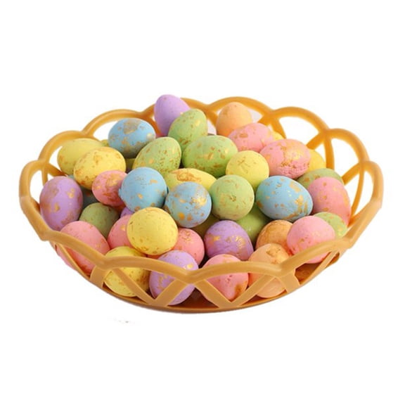 50Pcs Decorative Easter Eggs, Colorful Easter Hanging Egg Decorations For DIY Crafts Easter Decor,Bird Eggs for Basket Fillers Spring Party Favors Home Centerpiece Decor