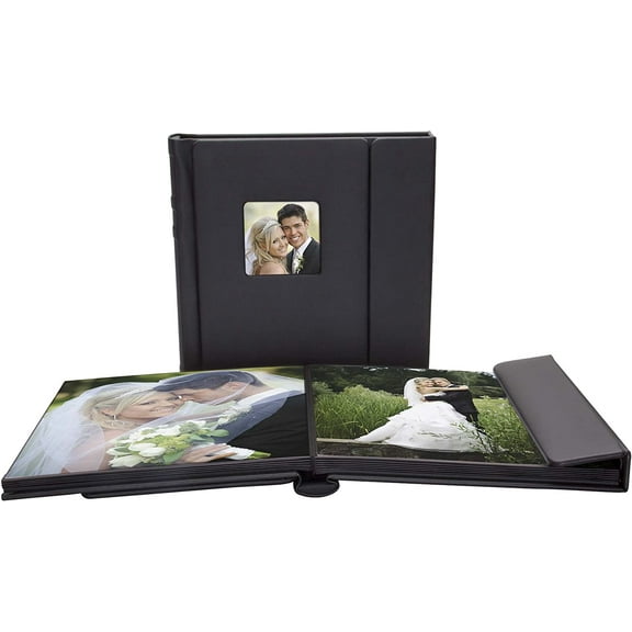 Black 10" x 10" Overlapping Cover Self-Stick Photo Albums - Holds 20 Photos - Pack of 6