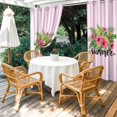 thumbnail image 2 of Summer Hibiscus Flower Outdoor Curtains for Patio, Pink Stripes Tropical Plant Sunshade Privacy Drapes Grommet Waterproof Outside Curtains for Porch/Cabana/Balcony 54"x 84", 1 Panel, 2 of 9