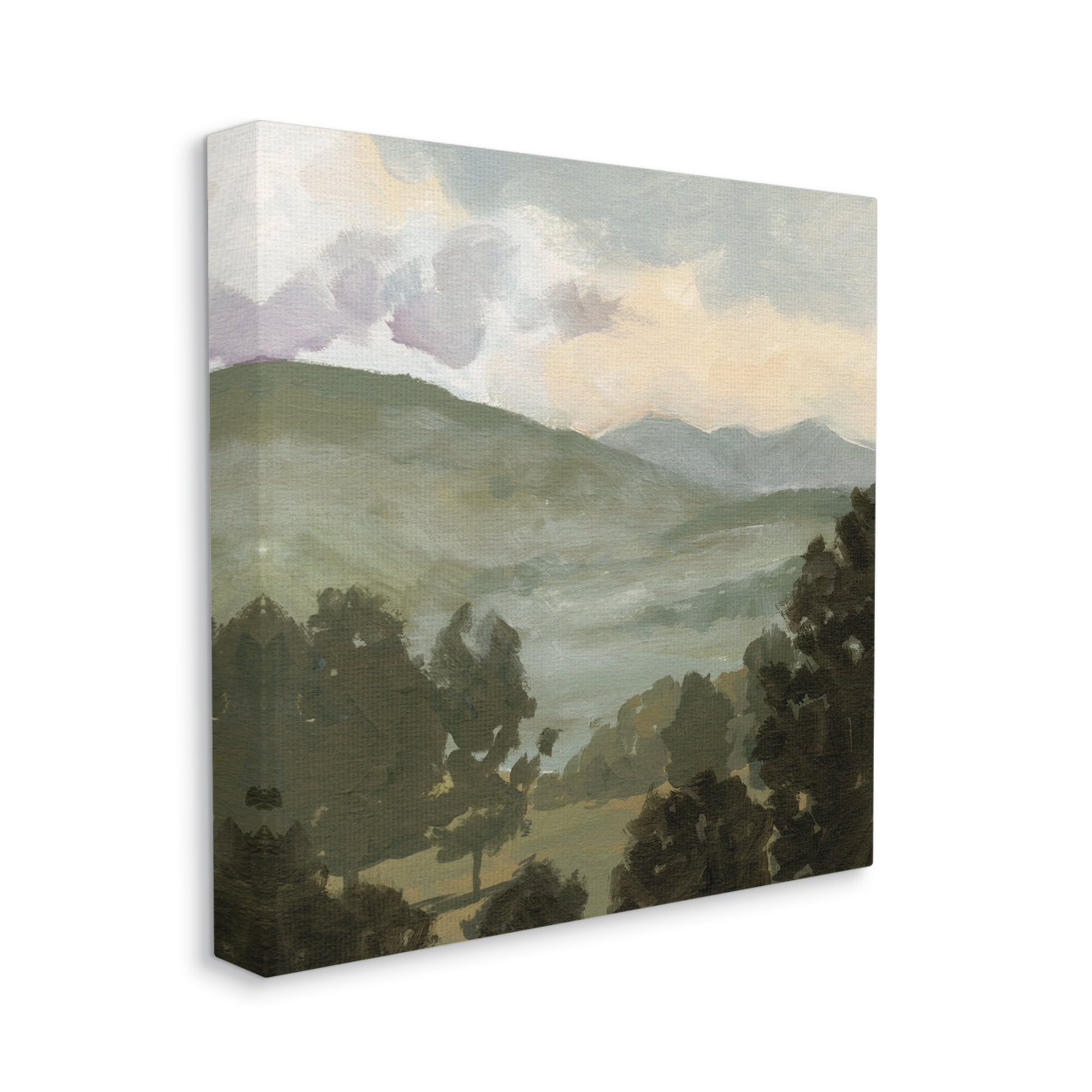 Stupell Industries Rural Green Landscape Nature Painting Gallery Wrapped Canvas Print Wall Art, 30 x 30