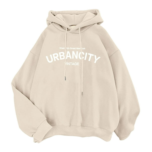 Sudaderas Divertidas Gibobby para Adolescentes Sudaderas con capucha informales de manga larga otoño Beige M