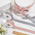 thumbnail image 3 of 20 Yards 2 Rolls Silver Edge Frayed Ribbon Grosgrain Metallic Fringe Tassel Fabric Gray Pink Polyester Ribbons Bulk with Spool, 3 of 5