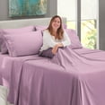 thumbnail image 6 of Clara Clark Hotel Luxury Soft Microfiber Extra Deep Pocket 7 Piece Bed Sheets Set, Fits 18"-24", Split King, Lavender Dream, 6 of 8