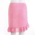 thumbnail image 2 of Fortune Women Mesh Mini Ruffle Skirts Cover Up Candy Color Bathing Skirt Beachwear Wrap, 2 of 5
