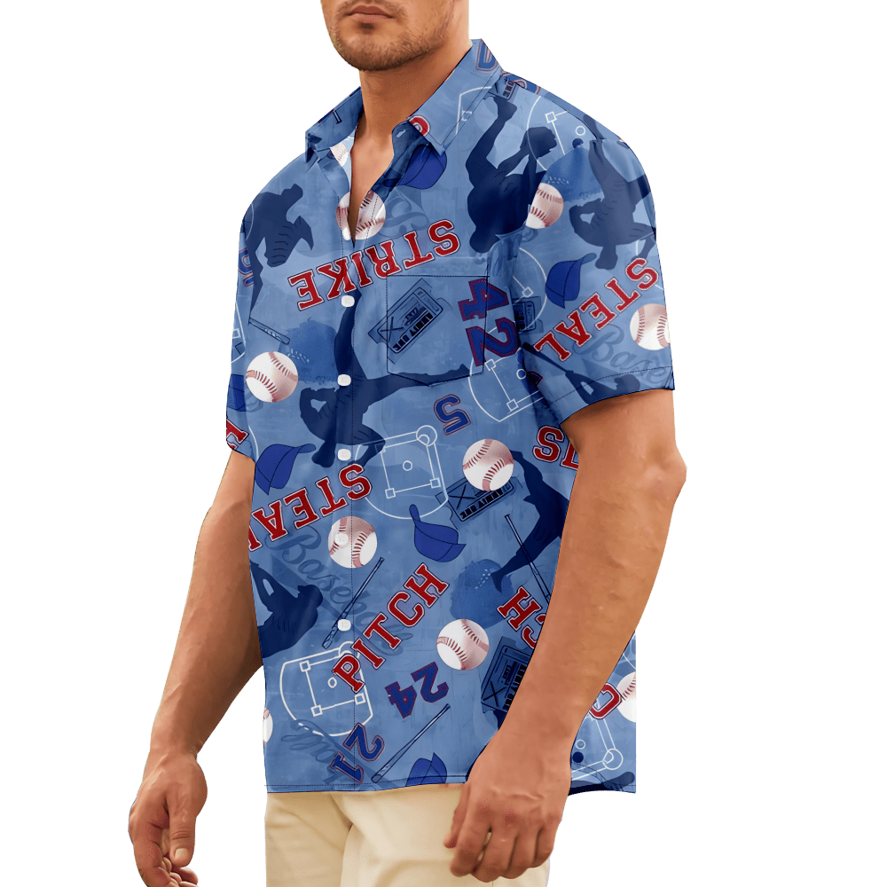 Arizona D Men Baseball Sport Custom Your Own Hawaiian Button-Down Shirt  Personalized Name Number Front Back Print Apparel Top S-6XL at  Men's  Clothing store