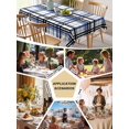 thumbnail image 5 of Blue Black Plaid Table Cloth, Farmhouse Blue Black Checkered Waterproof Tablecloth for Rectangle Tables, Reusable Washable Fabric Table Cover for Restaurant Kitchen Dining Tables 60"x102", 5 of 6