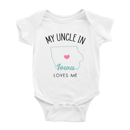 

My Uncle In Iowa Loves Me Baby Romper Boy Girl Clothing 18-24 Months