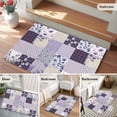 thumbnail image 5 of Rectangle Area Rugs 2 x 3 Ft, Spring Floral Non-Slip Residential Carpet, Dark Purple Flowers Patchwork Grid Bohemia Indoor Crawling Mats Runner Rugs for Living Room/Dining Room/Bedroom, 5 of 8