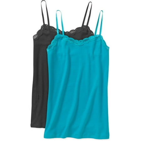 Faded Glory Women's Plus-Size Lace-Trim Cami, 2-Pack