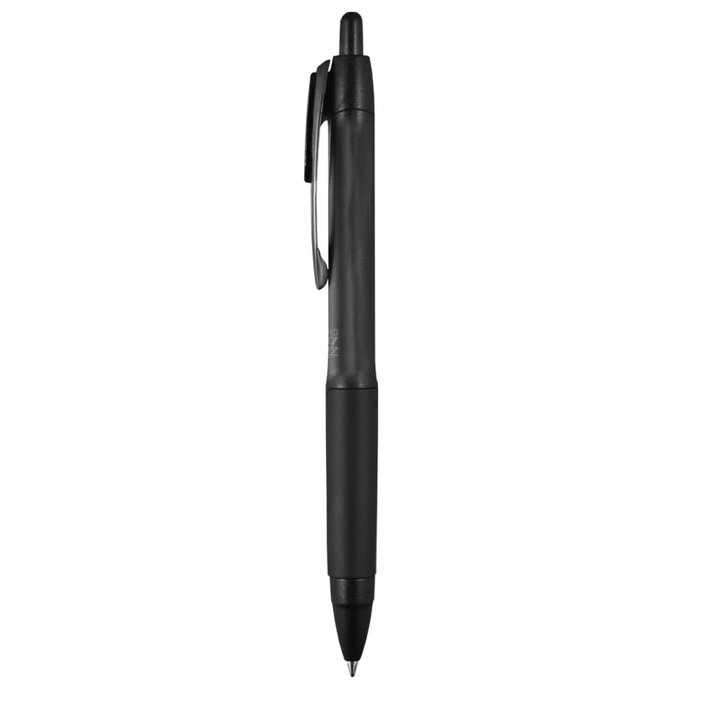 uni-ball 70606 207 Plus+ 0.5 mm Retractable Gel Pen - Black Ink/Black Barrel/Micro (1-Dozen)