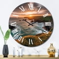 thumbnail image 1 of Designart « Cliffside Sunset I » Horloge Murale Côtière Surdimensionnée, 1 of 6