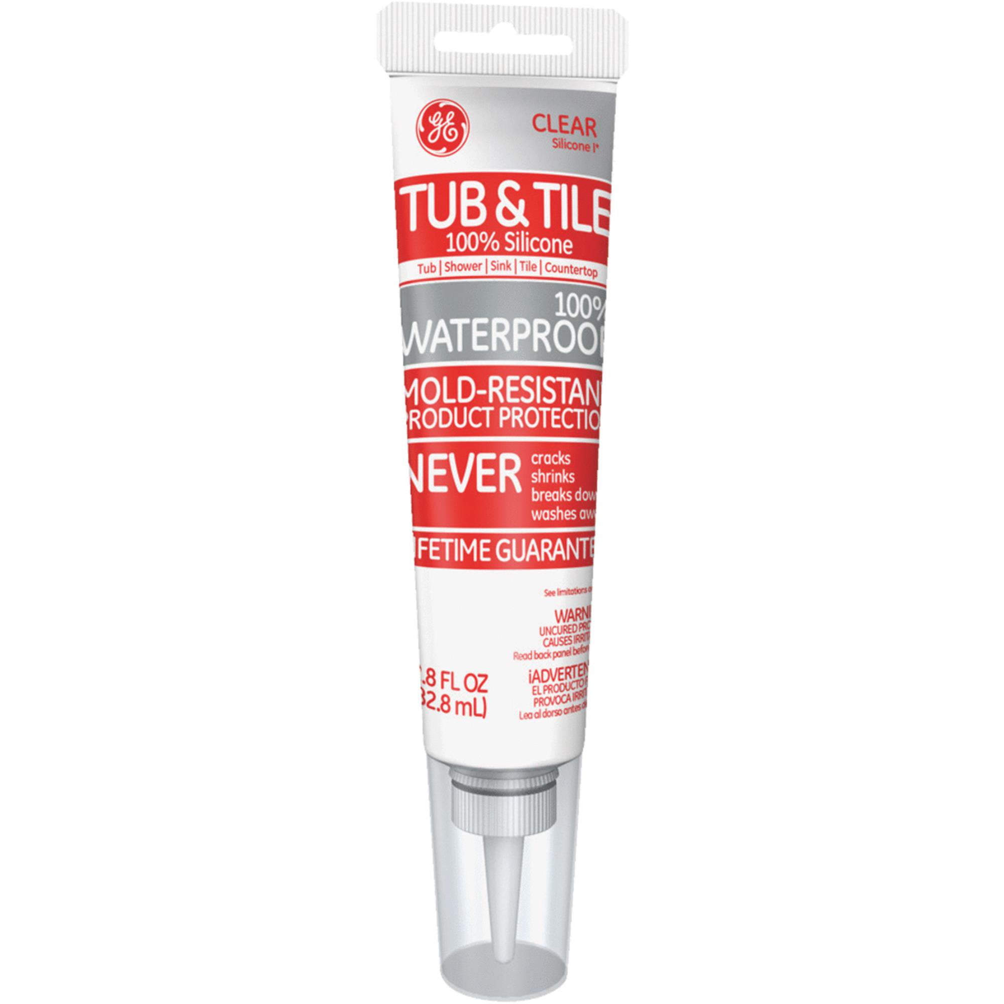 GE GE360 2.8 oz. Clear Silicone Tub and Tile Caulk Tube