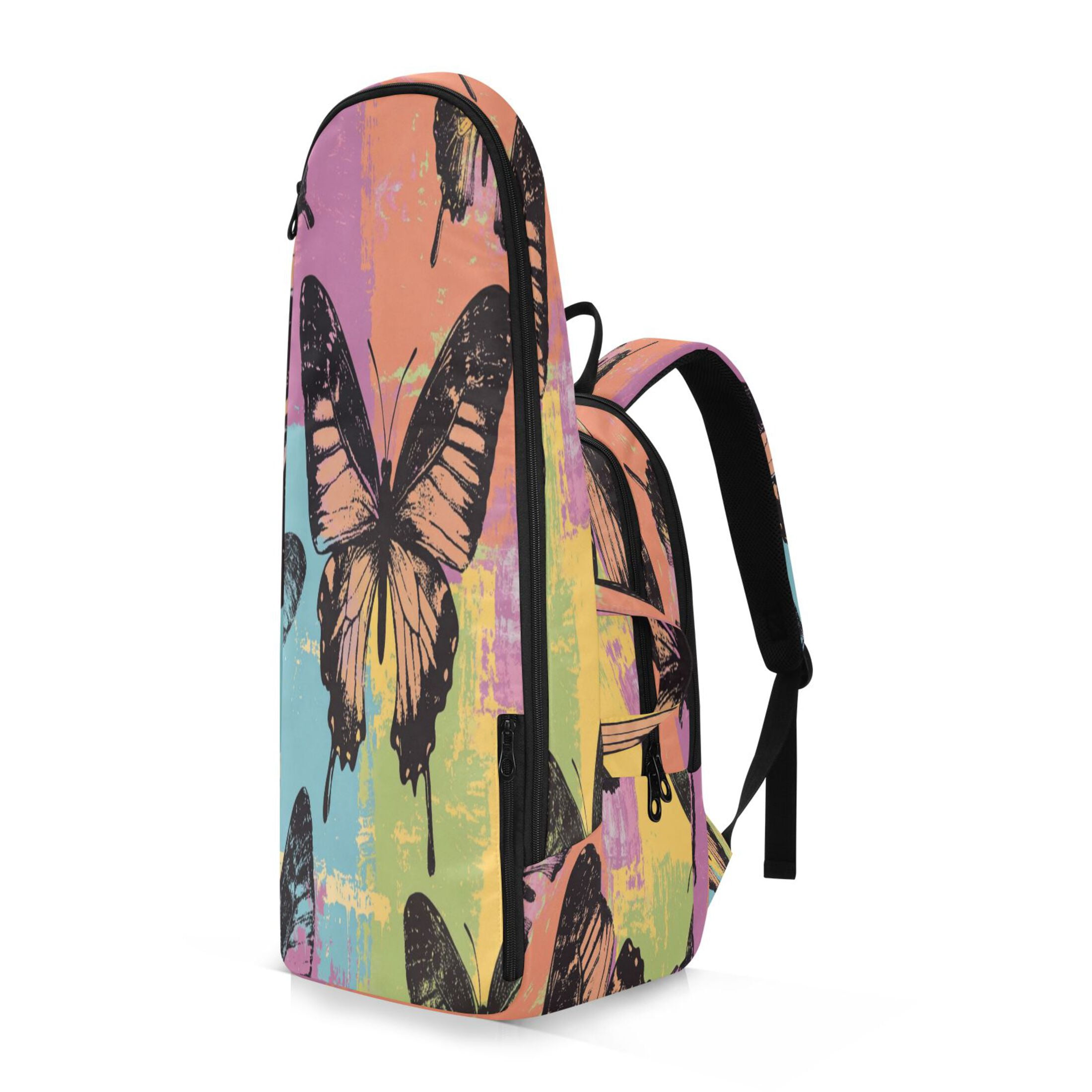 2 Racquet Holder Tennis Backpack Tennis Racket Covers Gym Bags Colorful Ink Butterfly