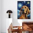 thumbnail image 2 of Bloodhound Dog Art Canvas, Starry Night Van Gogh Oil Painting Art Print Poster Wall Decor Inspired Pomeranian Dog Pet Family Friend Peace, 2 of 4