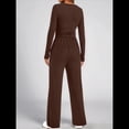 thumbnail image 4 of Traje de Otoño e Invierno para Mujer, de Larga, Color Liso, Informal, para Tiempo Libre Café XXL, 4 of 8