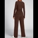 thumbnail image 4 of Traje de Otoño e Invierno para Mujer, de Larga, Color Liso, Informal, para Tiempo Libre Café L, 4 of 8