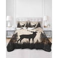 thumbnail image 3 of Vintage Forest Deer Full Size Down Alternative Comforter, Lightweight Comforter Quilt Bedding Set with Pillow Shams Rustic Country Wildlife Woodland All Seasons Bed Comforter Duvet Insert 78"x90", 3 of 7