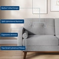 thumbnail image 3 of EastVita Mid Century Modern Couch Sofa Loveseat Comfy Love Seat Couches for Living Room 2 Seater Teddy Fleece Boucle Upholstered Deep Seat Couch for Bedroom Office Small Space Grey, 3 of 7