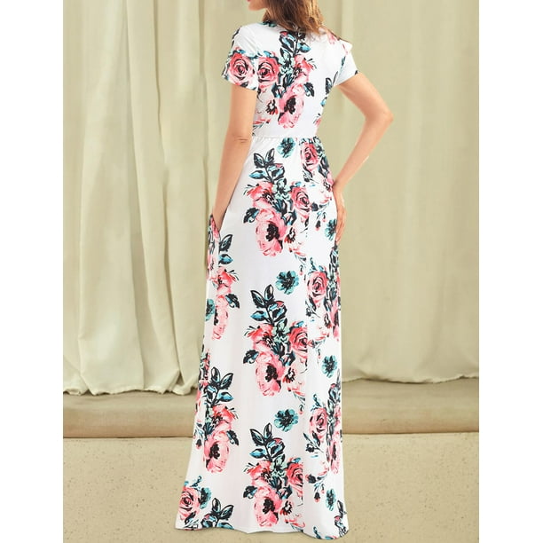 Floral maxi dress with pockets sale