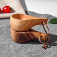 thumbnail image 5 of 2 Pack Wooden Cup Camping Cup Nordic Style Handmade Natural, Portable Wood Mug Drinking Cup for Coffee, Tea and Milk,Brown, 5 of 8