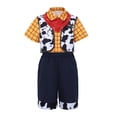 thumbnail image 2 of 2026 New Halloween Toys Plaything Quest Cosplay Costume, Story Costume Cosplay Set Include Short Sleeve Shirt, Vest, Pants, Star Badge, Red Scarf, Halloween Outfits for 3-12 Years, 110(3-4 Years), 2 of 6