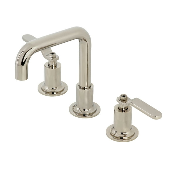 Kingston Brass KS142KLPN Whitaker Widespread Bathroom Faucet with Push Pop-Up Drain, Polished Nickel