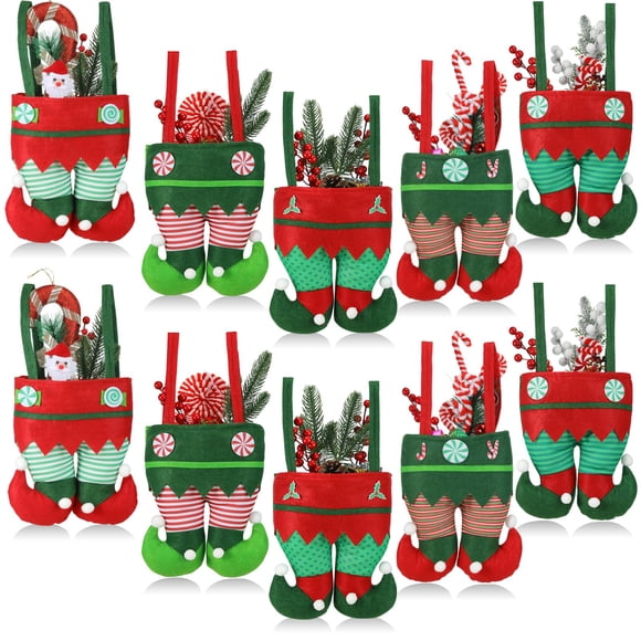 Decoraciones navideñas MSQ Candy Bags Papá Noel Pants, 10 unidades