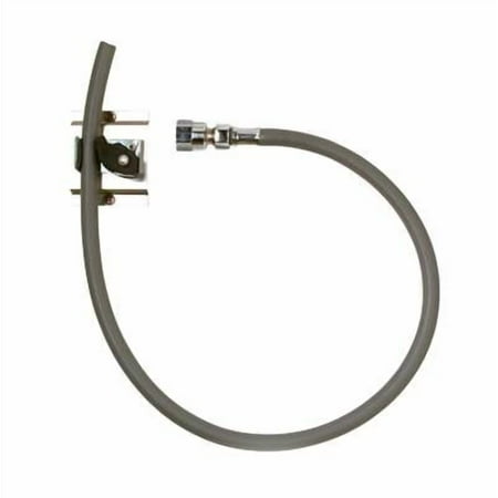 T&S Brass - Hose Hanger, Stainless Steel, Spring-Loaded Rubber Grip, 30'' Hose w/ Garden Hose Inlet