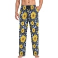thumbnail image 4 of FREEAMG Sunflower Pajama Pants for Men, Men's Separate Bottoms, Comfortable Sleep Lounge Pj Pants, 4 of 7