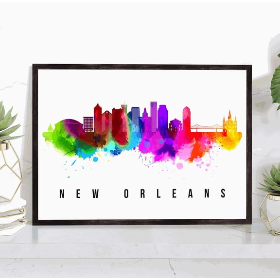 Pera Print New Orleans Skyline Lousiana Poster, New orleans Cityscape Painting Unframed Poster, New orleans Lousiana Poster, Lousiana Home Office Wall Decor - 5x7 Inches