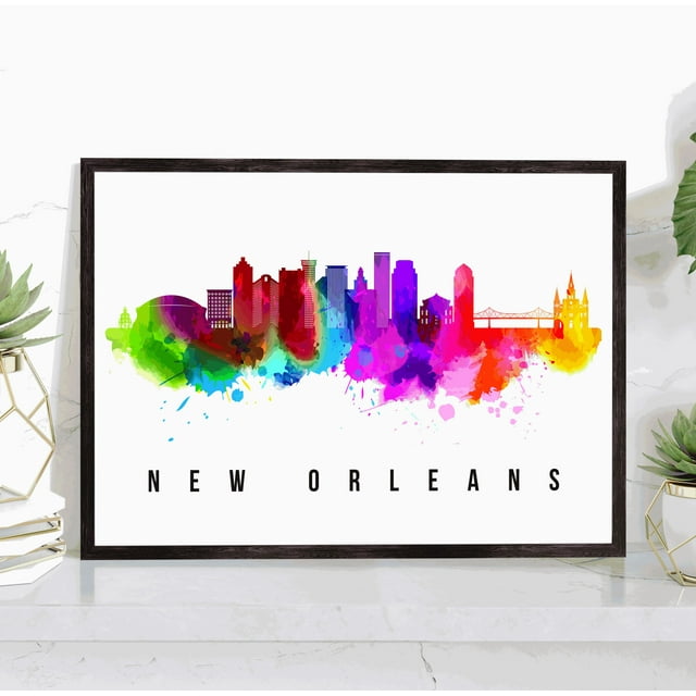 Pera Print New Orleans Skyline Lousiana Poster, New orleans Cityscape