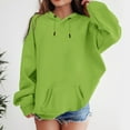 thumbnail image 3 of Girls Hoodies -Lined Drawstring Hooded Soild Color Print Boys Pullover Kids Sweatshirts with Pockets(160 10-12 Years,Green), 3 of 5