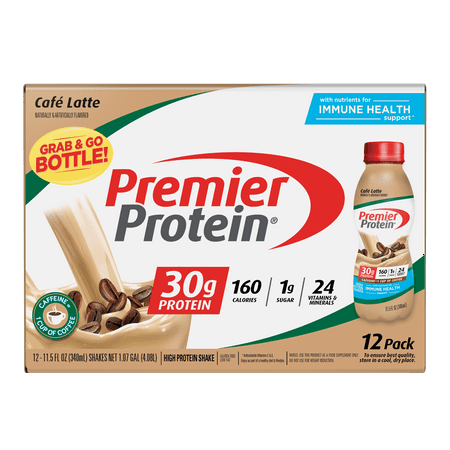 Premier Protein Shake, Café Latte, 30g Protein, 11.5 fl oz, 12 Ct