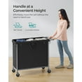 thumbnail image 4 of 200L Laundry Sorter 3-Section Laundry Basket with Wheels Rolling Laundry Hamper with Removable Liner Ink Black, 4 of 7