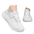 thumbnail image 3 of Espadrilles à Enfiler Femmes Mode Dames Couleur Unie Maille Lacets Espadrilles Respirantes Chaussures de Course Femmes Chaussures de Course Blanches 39, 3 of 9