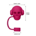 thumbnail image 3 of Fufafayo under $5 Silicone Straw Cover, Skull Shape Straw Cap for Stanley Cup, Food Grade Dust Cover for Tumbler, Water Bottle, Travel Mug, Dishwasher Safe, Leak Proof, 3 of 5