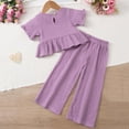 thumbnail image 6 of Bovxnpu Girls Summer Clothing Sets Striped Sleeveless V-neck Kids Breathable Casual Top and Pants Outfit Set, 6 of 8