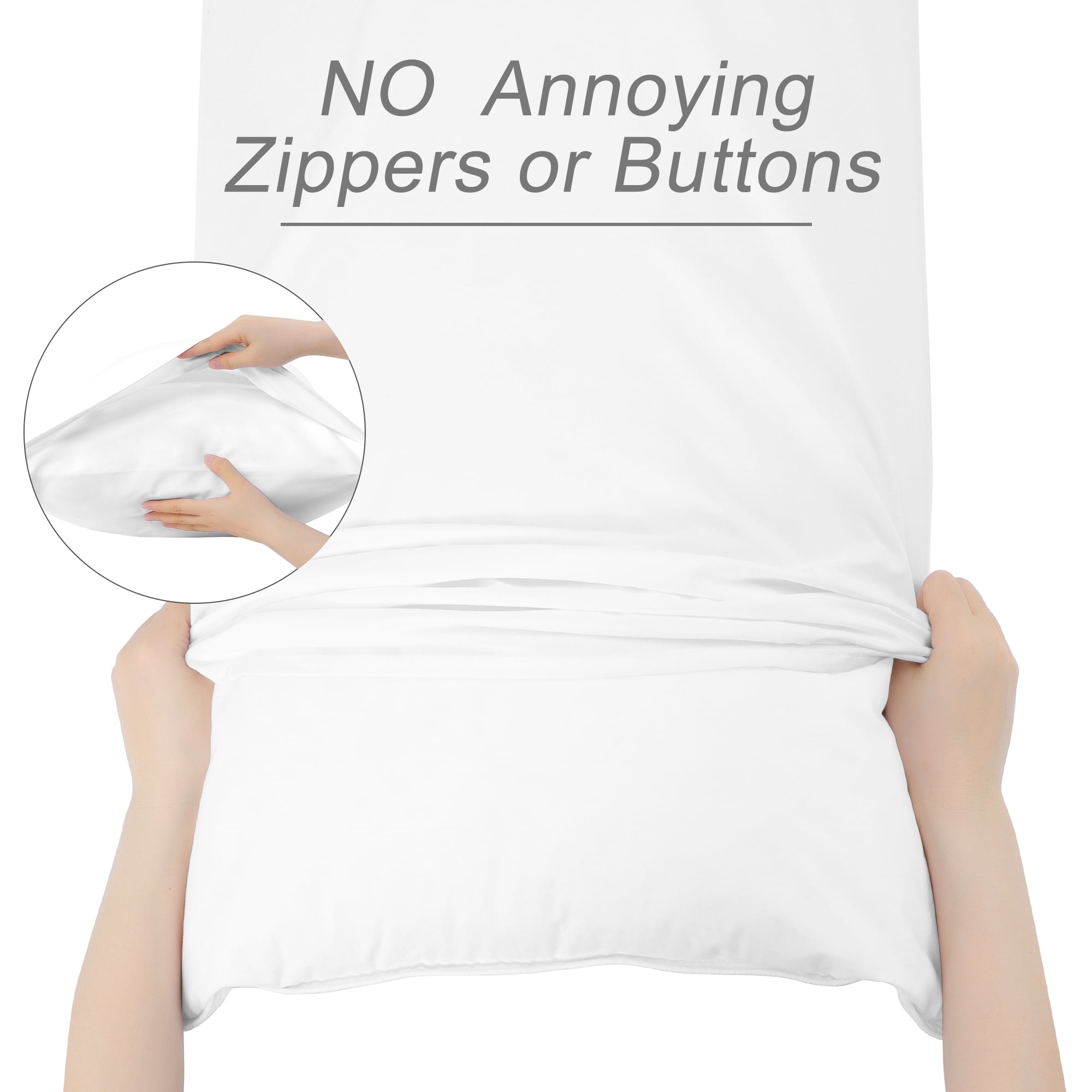 Unique Bargains Soft Microfiber Pillowcases Snow White 20"x54"