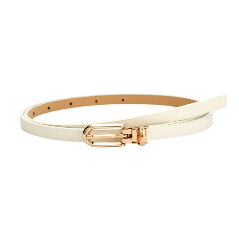 Women\'s Skinny Faux Leather Belt with Gold Buckle for Jeans Dresses Fianmy Women Skinny Leather Belt with Gold Buckle, Ladies  main image 3