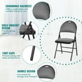 thumbnail image 6 of Costway Upholstered Padded Fabric Folding Chairs in Black (Set of 6), 6 of 9