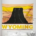 thumbnail image 1 of Wyoming Tapestry, Simplistic Design Landscape Cartoon, Fabric Wall Hanging Decor for Bedroom Living Room Dorm, 5 Sizes, Peach Charcoal Grey, by Ambesonne, 1 of 1