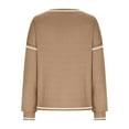 thumbnail image 3 of Oplxuo Women's Waffle Knit Long Sleeve T-Shirt 2025 Fall Loose Casual Crewneck Pullover Sweatshirts Tops, 3 of 5